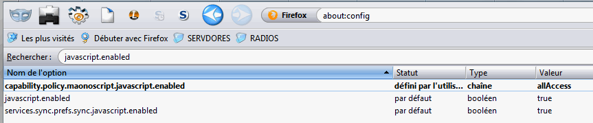 Pronos avec Firefox